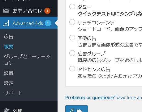 Advanced Ads設定1